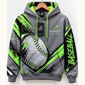 Wholesale Ziakot Custom Stitched Green Kelly Green-<b>Red</b> 3D Pattern Design Mexico Abstract Sportswear Pullover Sweatshirt <b>Hoodie</b> - Product Image 4