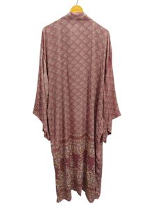 Kimono de seda Bridel con patchwork, túnica larga para cubrir el bikini, ropa de noche, hecho a mano, estilo vintage indio, kimono de sari de seda reciclada. - Product Image 5