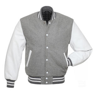 Chaqueta Varsity Personalizada OEM para Hombre, Estilo Universitario con Mangas de Cuero, Chaqueta Bomber de Béisbol con Bordado - Product Image 1