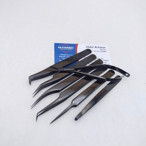 Pince à épiler pour extension de cils à pointe de fibre Ciseaux à ressort plasma noir avec pince à sourcils - Product Image 4