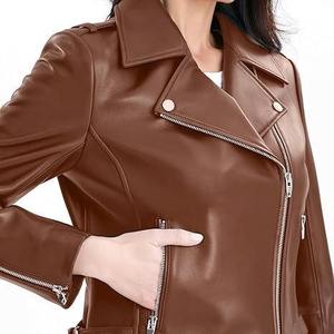 Trendy Fashion Wholesale Women Leather <b>Jackets</b> Stand Collar Winter wear Women Leather <b>Jackets</b> Genuine - Product Image 6