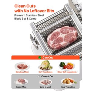 เครื่องหั่นเนื้อเชิงพาณิชย์ 850 วัตต์ พร้อมใบมีดสแตนเลสหนา 5 มม. สำหรับเนื้อไม่มีกระดูกและผักเนื้อนุ่ม - Product Image 6