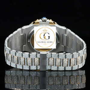Export Quality Rose Gold Iced Out Stainless Steel Diamond Watch for Business Parties and Daily Wear Available for Best Price - Product Image 4