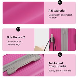 Set di 3 Valigie Leggere e Resistenti in ABS con Ruote Girevoli e Serratura TSA, Valigie da Viaggio per Vacanze, Materiale Principale PP - Product Image 6