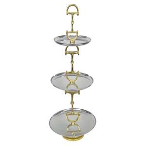 Présentoir à gâteaux décoratif à 3 niveaux, style mors de cheval, noir, pour cupcakes et pâtisseries, centre de table, matériel événementiel - Product Image 6