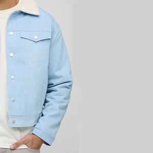 Chaqueta vaquera personalizada de secado rápido para hombre, ropa vaquera estampada con tela superior 100% algodón, ropa de moda - Product Image 6