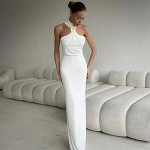 Custom Women Summer Bodycon Sleeveless Maxi <b>Dresses</b> 2026 New Design Elegant Neck MID-Length <b>Dress</b> Sexy Split Hip <b>Dress</b> - Product Image 4