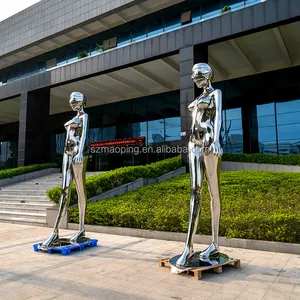 Фабрика OEM ODM японский сексуальный робот металлическая художественная скульптура из нержавеющей стали для наружного использования