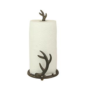 Cast Metal Sea Turtle <b>Kitchen</b> <b>Roll</b> <b>Holder</b> - Rustic Silver Countertop Organizer with Decorative Filigree Base and Side Support - Product Image 3