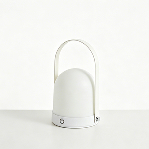 Minimalist Globe Night <b>Light</b> Warm White LED <b>USB</b> <b>Rechargeable</b> Manual Button CRI 90 Crystal Tulip Shape Small Bedroom Lamp - Product Image 1