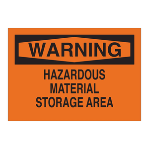 Panneau d'avertissement Brady pour zone de stockage de matières dangereuses, pour usage industriel et en laboratoire - Product Image 2