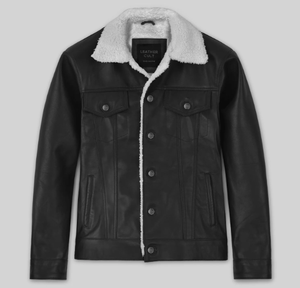 <b>Leather</b> Bomber <b>Jacket</b> Women Men Unisex Black Zipper Closure Solid Color Autumn <b>Winter</b> Wear Regular Fit Slim Style Eco-Friendly - Product Image 6