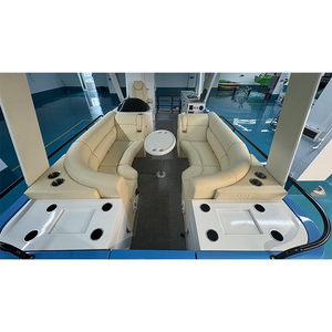 Vente en gros 2026 Yacht électrique de luxe 10 places, bateau ponton moderne à énergie nouvelle avec panneaux solaires et moteur hors-bord pour lac - Product Image 4