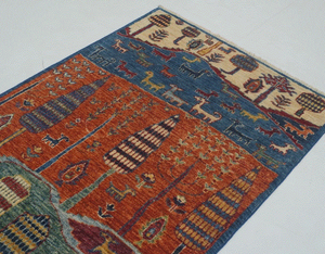 Alfombra Persa Gabeh Lori Baft, Anudada a Mano, Multicolor, de Lana Ecológica, Antideslizante, con Diseño Geométrico y Pelo Medio, para Sala de Estar o Bar - Product Image 3