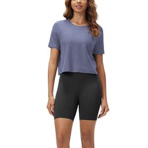 Camiseta Corta para Mujer, Ajuste Holgado, Manga Corta, para Yoga y Gimnasio, con Logotipo Personalizado, Ropa Deportiva al por Mayor - Product Image 3