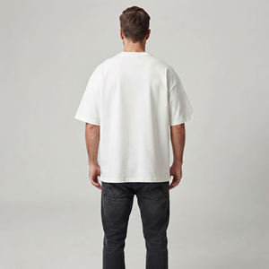 Camiseta Oversize para Hombre con Bordado Desgastado, Cuello Redondo, Manga Corta, Estilo Casual, Hombros Caídos - Product Image 2
