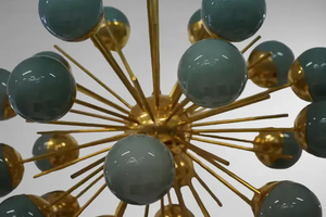 Lámpara de Techo Moderna Retro Estilo Sputnik, Hierro Dorado con Bolas de Vidrio, LED Regulable de Alto Brillo, para Oficina y Hogar - Product Image 6