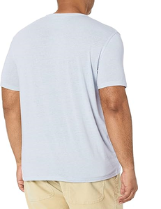 T-shirts pour hommes de haute qualité, respirants, élégants, col montant, 200 grammes, teinture unie, impression sérigraphique, mode formelle, tricot uni - Product Image 3