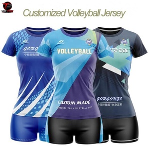 Conjunto de Uniforme de Voleibol Unisex Personalizado con Degradado, 100% Poliéster, de Secado Rápido y Transpirable, con Camiseta y Pantalones Cortos Deportivos Estampados - Product Image 4