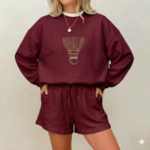 Effortless <b>Mock</b> <b>Neck</b> <b>Top</b> And Shorts Set For Women Soft Feel Casual Everyday Clothing Style Wear - Product Image 1