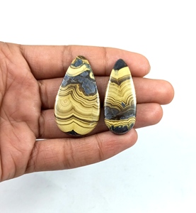 พลอยธรรมชาติแบบหลวมทรงคาโบชอง สีเหลือง คละรูปทรง ขายส่งจำนวนมาก สำหรับทำเครื่องประดับ - Product Image 6