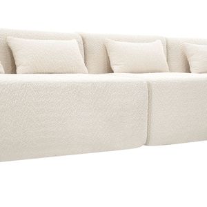 Divano Componibile Imbottito da 144 Pollici con Due Chaise Longue e Cinque Cuscini per Soggiorno (Vecchio SKU N719S00160) - Product Image 1