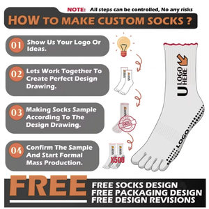 JZVINA <b>Custom</b> Logo Five Toe <b>Grip</b> <b>Socks</b> Anti Slip Spandex/Nylon Pilates Yoga Football Vietnam Factory - Product Image 6