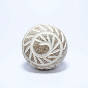 Hand-Carved Whitewashed Wood Cabinet <b>Knobs</b> | Floral Spiral Engraved <b>Furniture</b> Pulls | Decorative Mango Wood Drawer <b>Handles</b> for B - Product Image 1