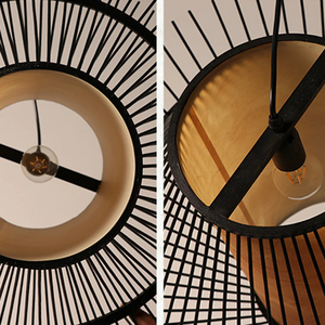 Lampe en bambou et rotin artisanale, éclairage décoratif haut de gamme pour les espaces de vie - Product Image 2