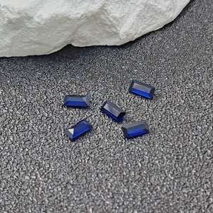 Espinela Azul Intensa Rectangular Facetada, Gema Suelta de Talla Esmeralda Pequeña, Espinela Azul para Joyería al por Mayor - Product Image 1