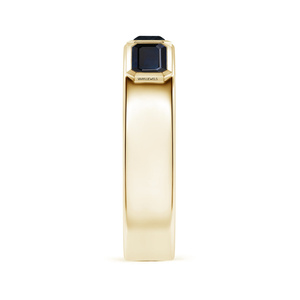 Anillo de Oro Amarillo para Mujer con Tres Esmeraldas Negras Naturales, Corte Clásico, Joyería de Compromiso, Oro de 10K, 14K, 18K, Plata 925, 935 - Product Image 3