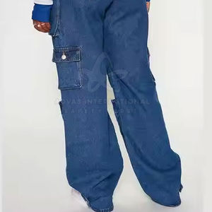 Pantalon cargo en coton léger et respirant pour femme, coupe droite, avec poches cargo plates sur les côtés, idéal pour l'hiver - Product Image 4