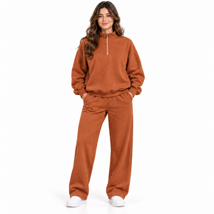 Conjunto de Felpa Hip Hop para Mujer, Talla Grande, Ropa Casual de Invierno, Tejido de Poliéster con Estampado, Tipo Tejido - Product Image 1