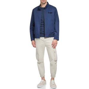 เสื้อแจ็คเก็ตบอมเบอร์ผู้ชาย High Street ผ้าโพลีเอสเตอร์ วัสดุสั่งทำพิเศษ ออกแบบโลโก้เคลือบตัวอักษร ซิป บริการ OEM เสื้อแจ็คเก็ตบอมเบอร์ - Product Image 4