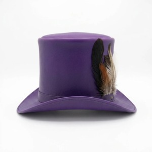 Sombrero de Copa de Cuero Vintage Hecho a Mano, Estilo Steampunk, Diseño de Corona Alta para Ropa Gótica, Eventos de Cosplay y Alternativos - Product Image 3