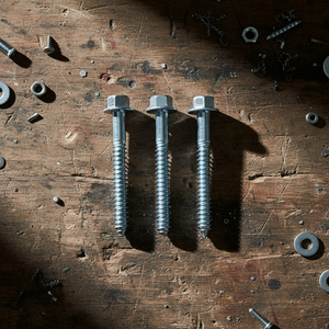 เหล็กกล้าคาร์บอนเกรด 4 ความแข็งแรงสูง แบบเมตริก/นิ้ว หัวหกเหลี่ยมภายนอก ปลายแหลม เกลียวไม้หยาบ HRC22-32 ชุบสังกะสี รุ่น PDC 4 - Product Image 1