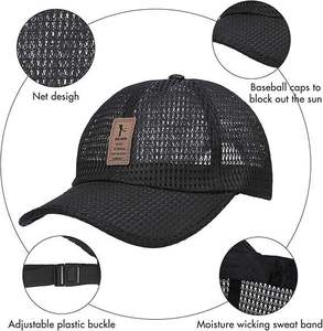 Adjustable Vintage Washed Blank Mesh Snapback Trucker Hats Sports Running hat for Men Unisex <b>Black</b> Mesh Trucker <b>Cap</b> 6-Panel - Product Image 2