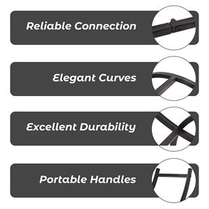 Heavy Duty 40 Inch Curved Firewood <b>Rack</b> Stainless Steel <b>Indoor</b>/Outdoor <b>Log</b> Hoop for Wood Storage - Product Image 4