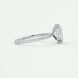 Bague de fiançailles Glitterbomb sertie de diamants ovales de 2,40 carats cultivés en laboratoire, en or blanc 14 carats - Product Image 4