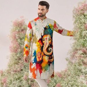 Carnival Special <b>Men's</b> Cotton <b>Kurta</b> Heavy Crochet Sequin Work Premium Festive Ethnic Wear Quick Dry Royal Export for Wedding - Product Image 5