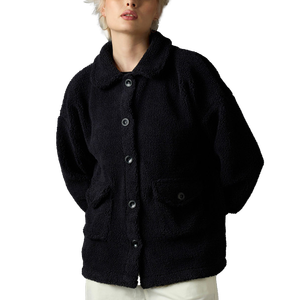 Women Sherpa fleece Faux Fur Wool Coat Breathable Warm Plush Casual hooded zipper collar Jacket snow wear <b>comfy</b> button closure - Product Image 1