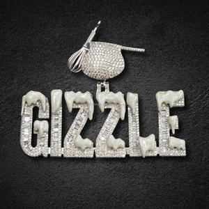Pendentif Lettre GIZZLE de Luxe, Sertissage Iced Out, Plaqué Or et Rhodium, Certifié GIA, Collier Dents, Bijoux Hip-hop, Cadeau - Product Image 2