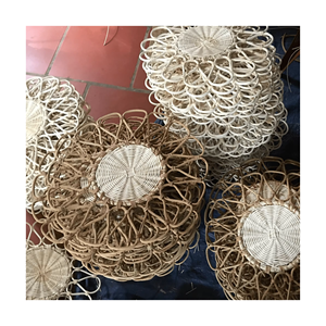 Round Handmade Rattan Charger <b>Plate</b> Woven Dining Decor Placemat For Hospitality Restaurant And Hotel Projects - Product Image 1