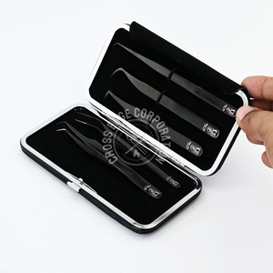 Pinzas de pestañas con punta de fibra personalizada, herramienta aplicadora de pestañas con volumen de 45 90 grados, pinzas de pestañas con volumen, herramientas de aislamiento de Punta larga - Product Image 6