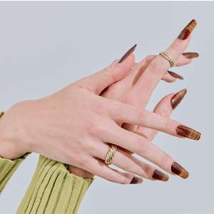 Autocollants pour ongles en gel semi-durcis 100% réels coréens, véganes, sans cruauté, non toxiques, qualité salon, manucure, 28 pièces - Product Image 4