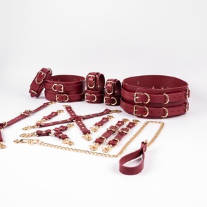 Private Label Vintage Genuine Leather Restraints 16Pcs <b>Sets</b> Heavy Duty <b>Bondage</b> Gear Premium Full Grain Leather RTTS-0009 - Product Image 4