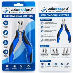 Alicates de Corte Diagonal ESD para Joyería, Electrónica y Corte Preciso de Alambres, Múltiples Diseños de Mordazas, ZetomedPro - Product Image 2