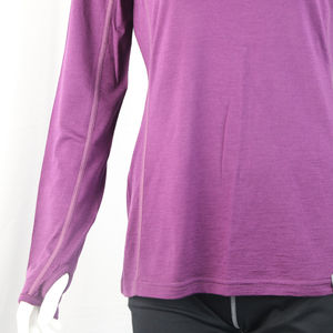 Women 100% <b>Merino</b> <b>Wool</b> Long Sleeve Crew Neck T-Shirt XL Print Pattern Hiking Base Layer With Logo Decoration for Women Girls - Product Image 2