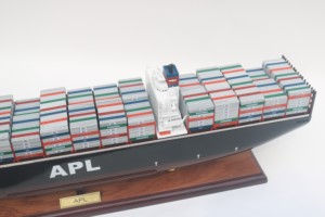 APL CONTAINER SHIP WITH <b>LIGHTS</b> Handcrafted Painted Wooden Commercial Ship Model for Office Decoration Business Gift Collection - Product Image 6