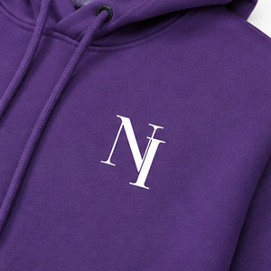 Sweat à capuche court pour femme, violet uni, à manches longues, avec lettres brodées, décontracté, pour l'automne, en polaire respirante - Product Image 2
